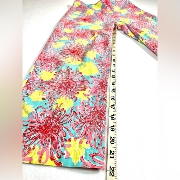 KEY WEST Women’s Floral Print Mallory Capri Crop Pants Bright Pink Lime Size 8 - Picture 5 of 12